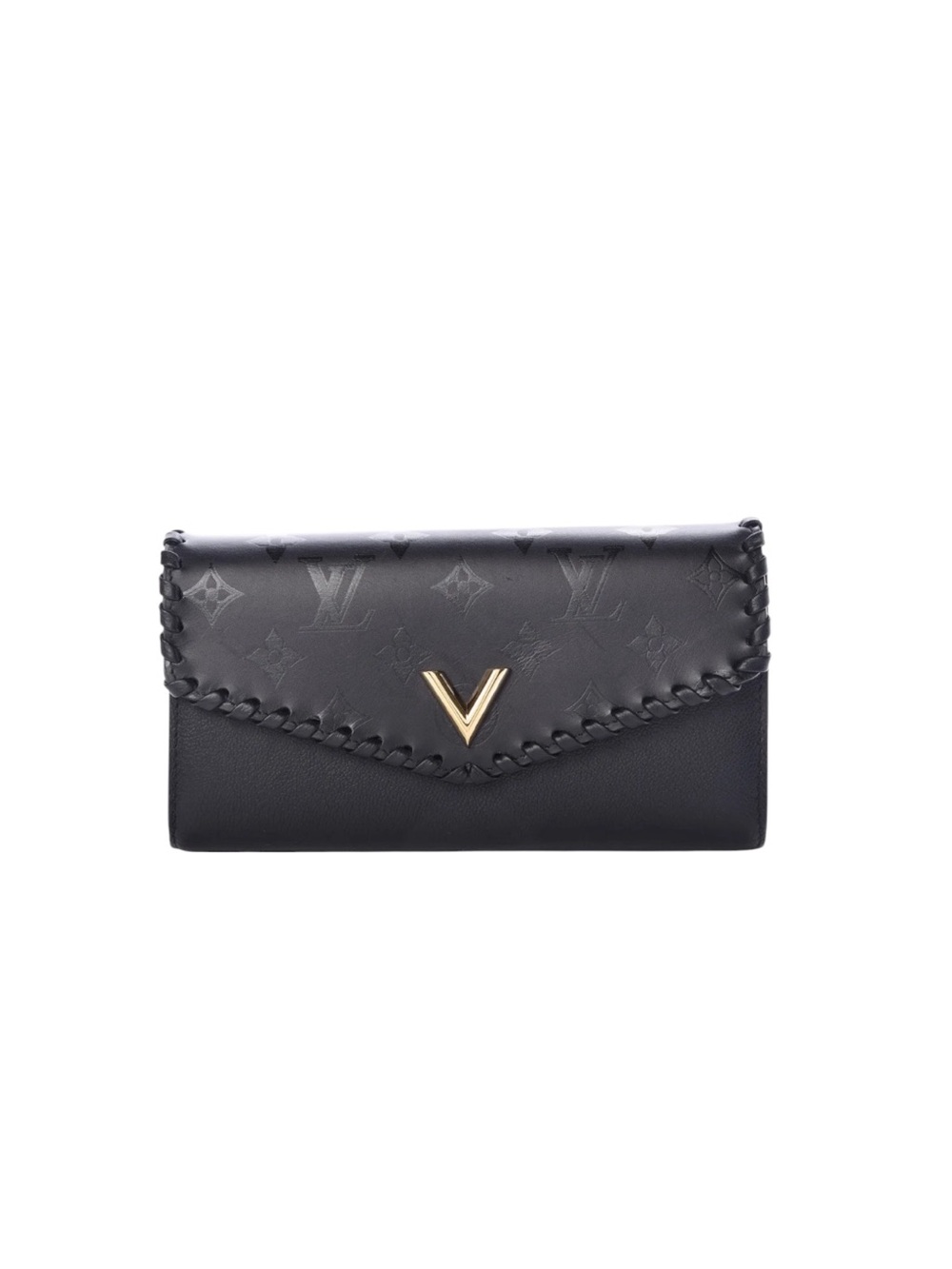 Louis Vuitton Monogram Cuir Plume Very Wallet Black